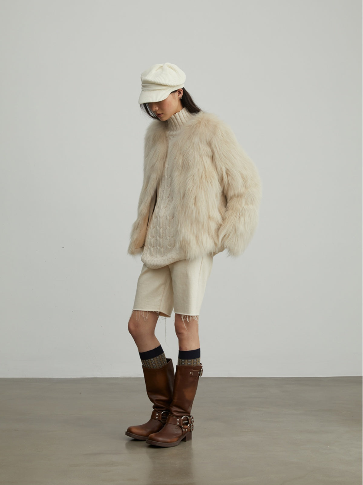 Reed Flower Finnish Fox Fur Coat - Italiqo