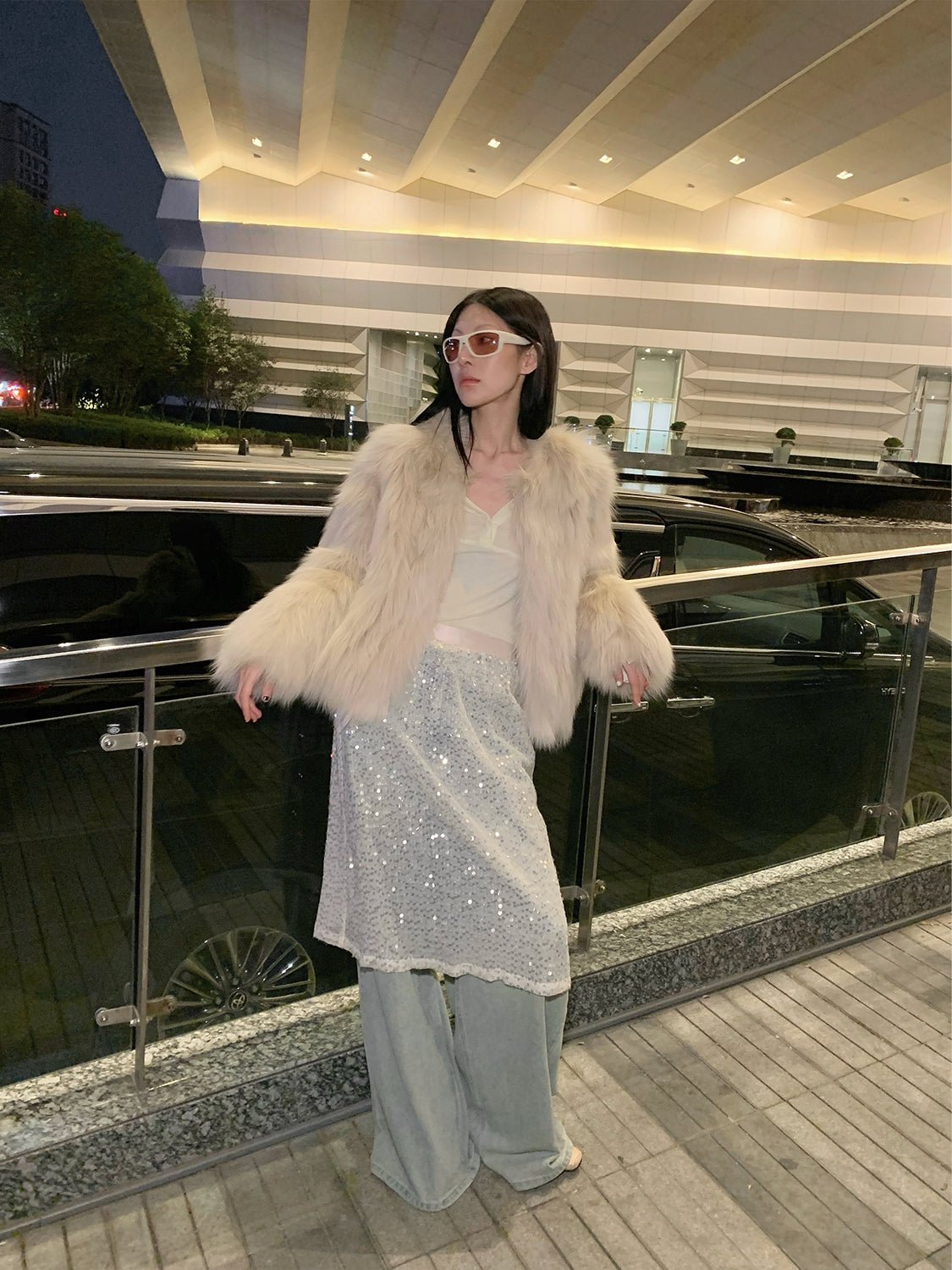 Reed Flower Finnish Fox Fur Coat - Italiqo