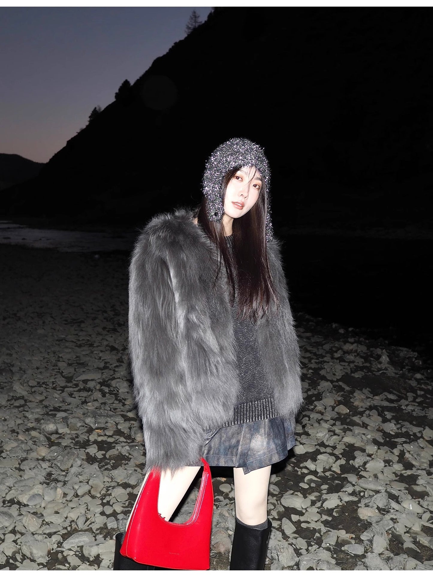 Reed Flower Finnish Fox Fur Coat - Italiqo