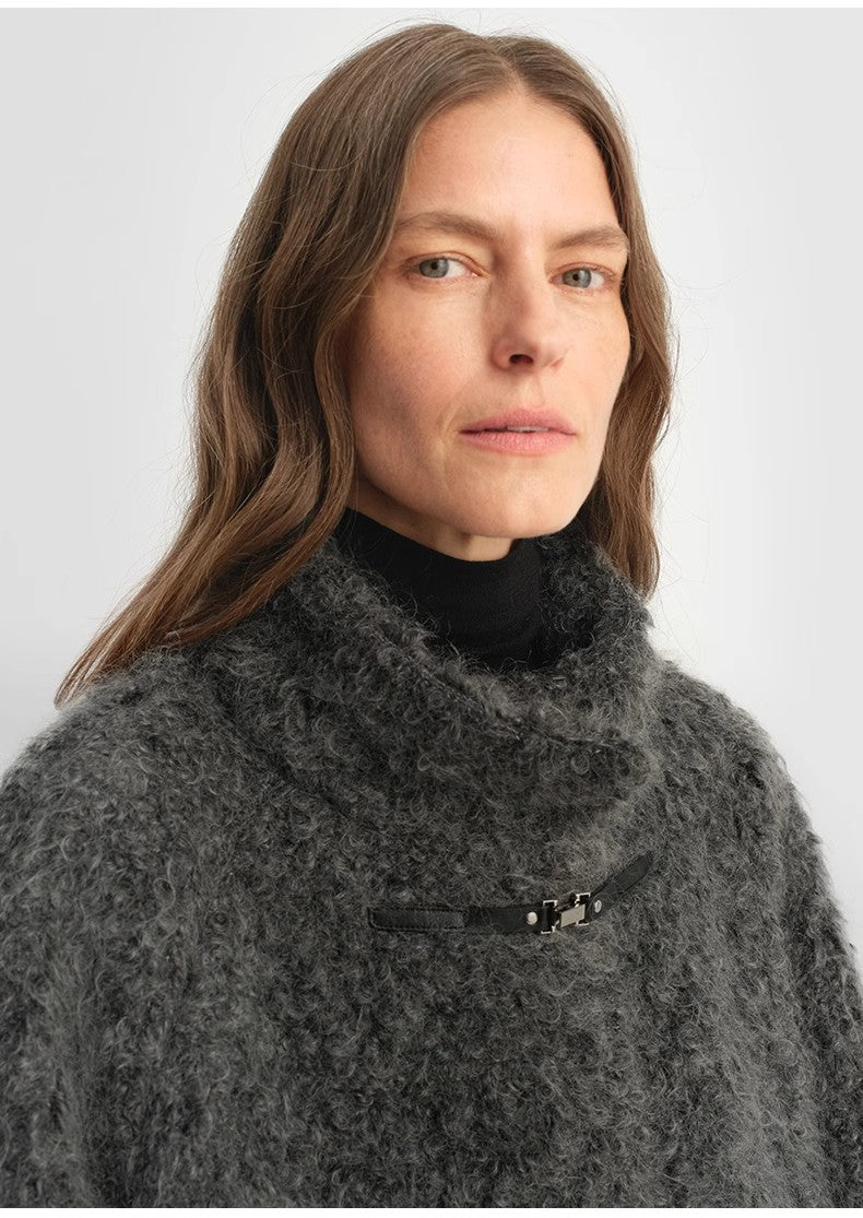"Parisian Affair"Circle Long Fur Toggle Coat for Women - Italiqo