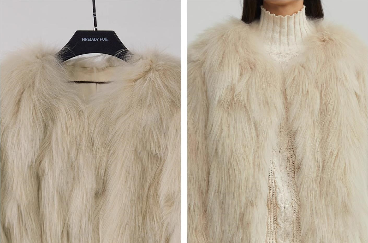 Reed Flower Finnish Fox Fur Coat - Italiqo