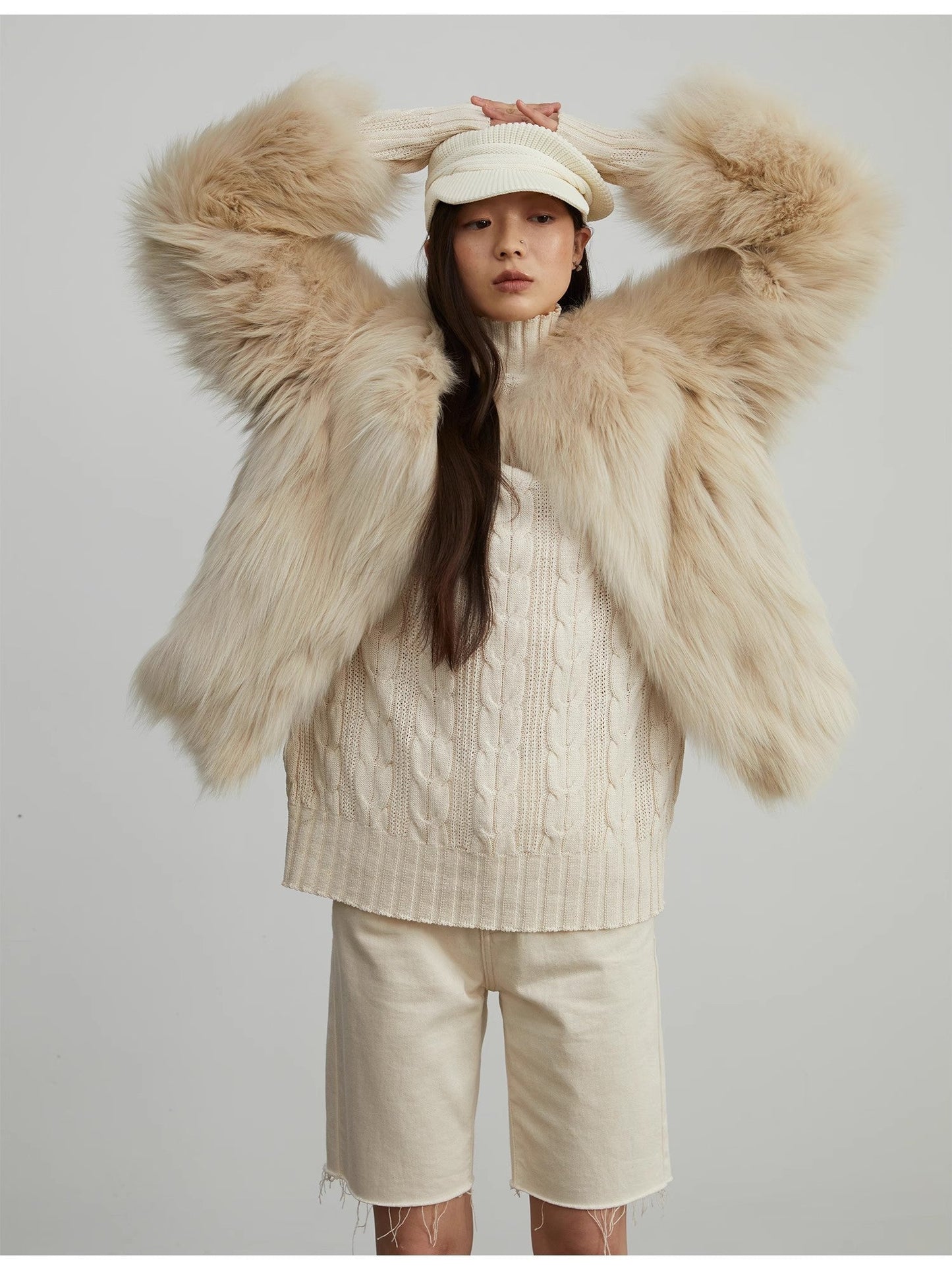 Reed Flower Finnish Fox Fur Coat - Italiqo