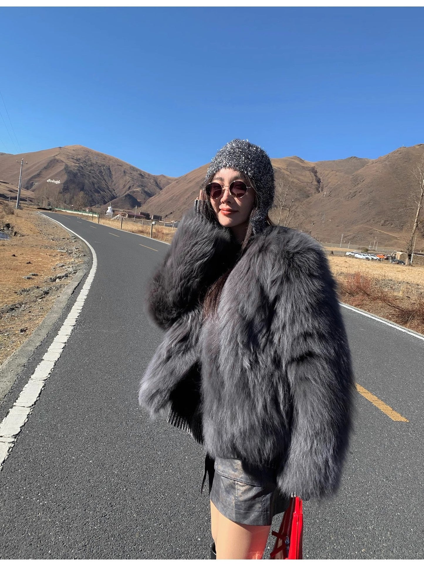 Reed Flower Finnish Fox Fur Coat - Italiqo