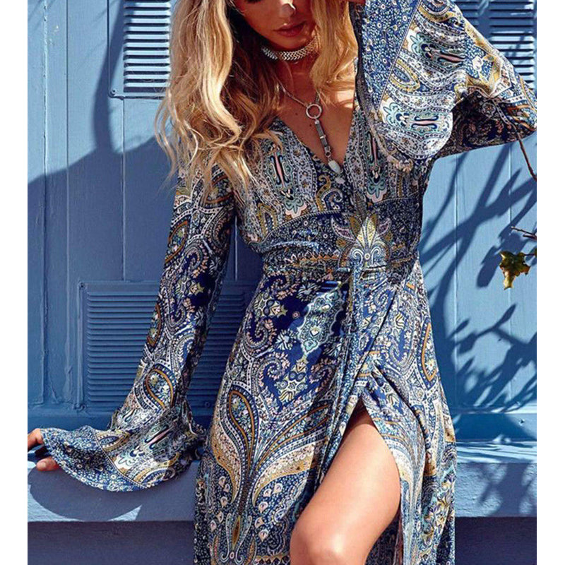 Women Summer Dress Boho Style Women Long Maxi Evening Party Dress Sexy Vintage - Italiqo