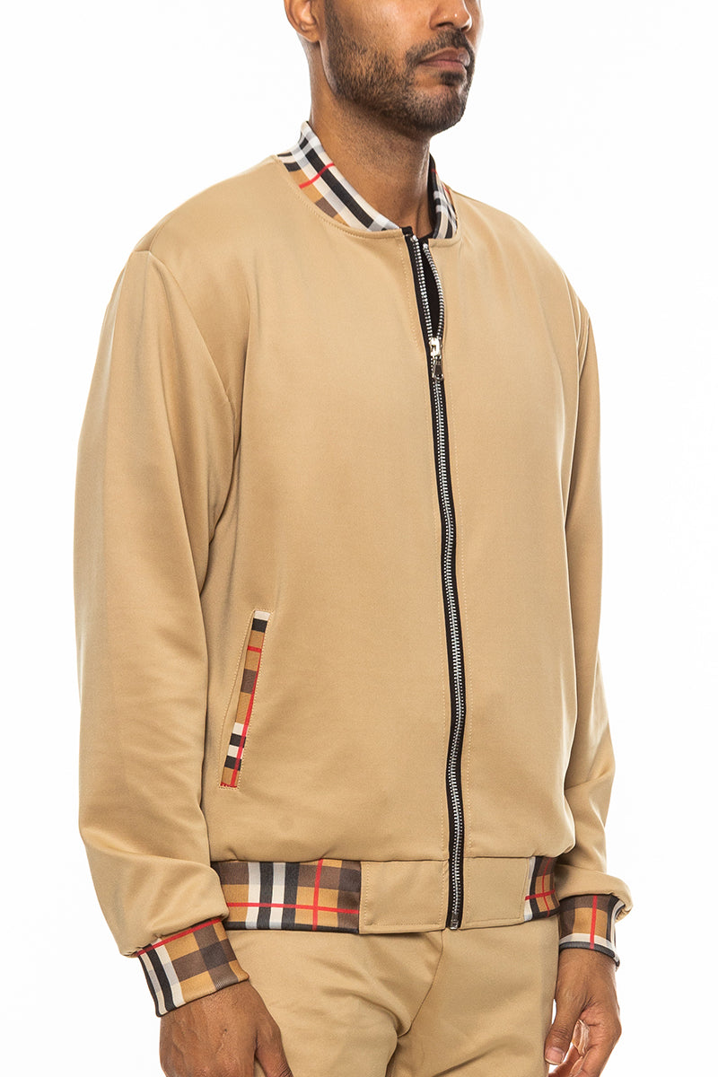 Checkered Plaid Design Track Jacket - Italiqo