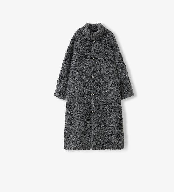 "Parisian Affair"Circle Long Fur Toggle Coat for Women - Italiqo