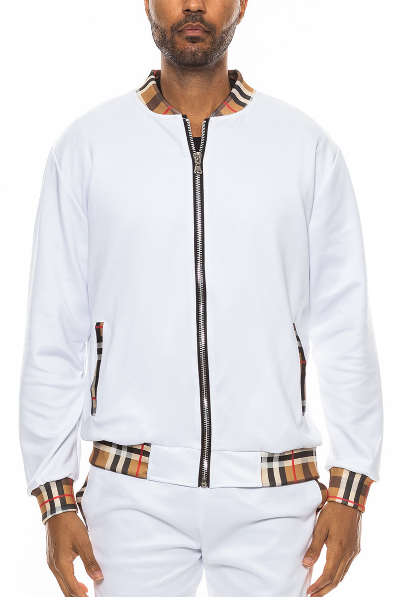 Checkered Plaid Design Track Jacket - Italiqo