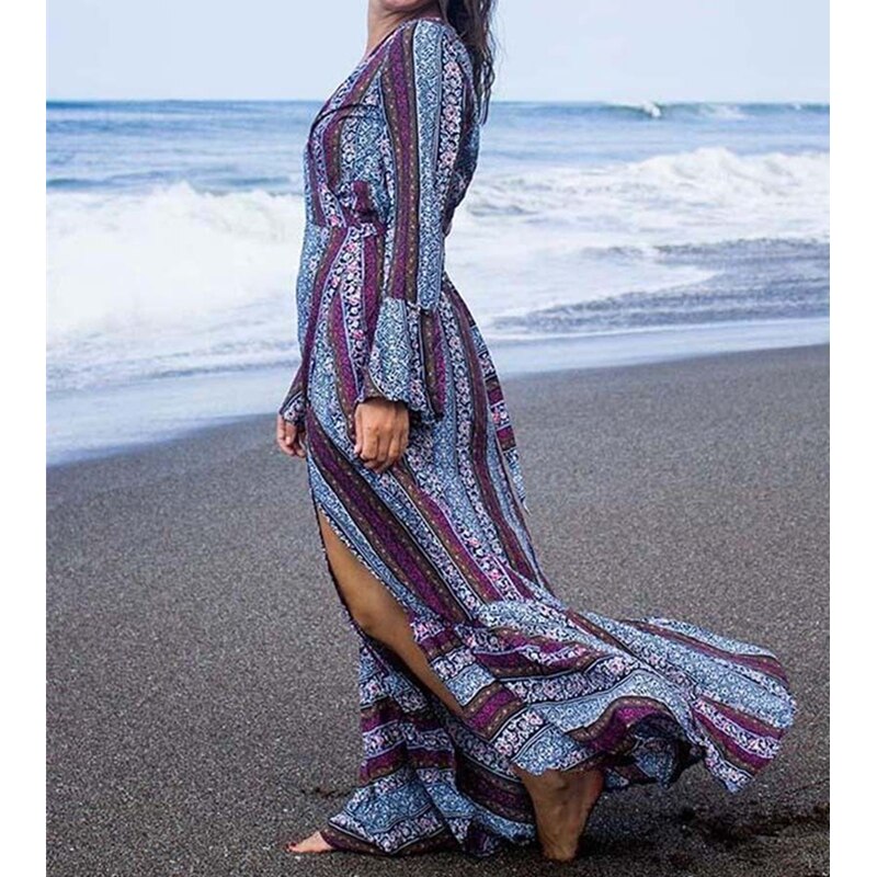 Women Summer Dress Boho Style Women Long Maxi Evening Party Dress Sexy Vintage - Italiqo