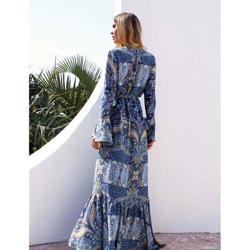 Women Summer Dress Boho Style Women Long Maxi Evening Party Dress Sexy Vintage - Italiqo