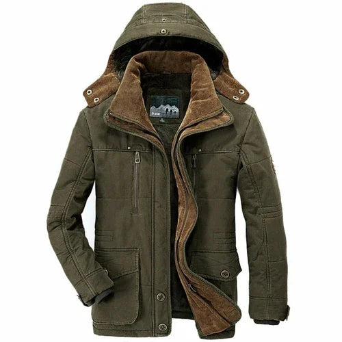 Mens Hooded Winter Parka Coat with Inner Fleece - Italiqo