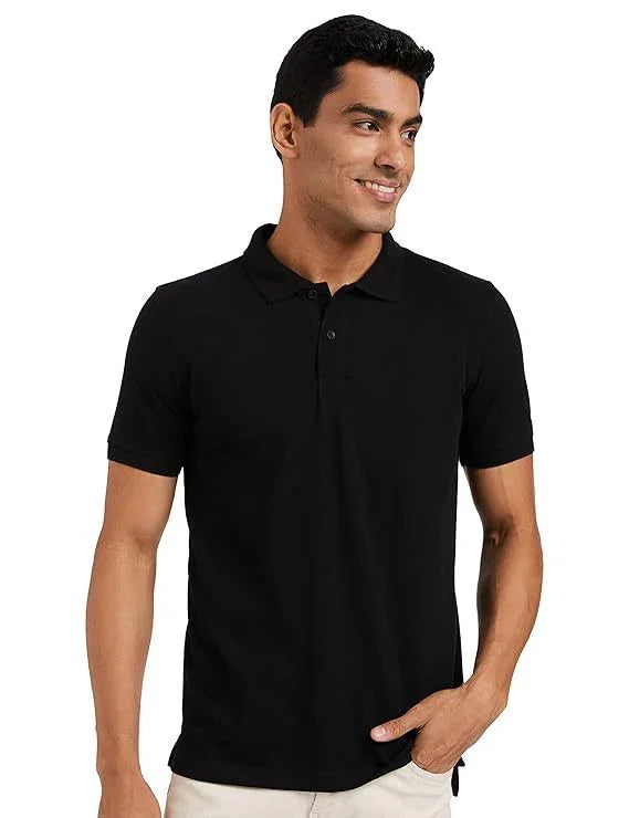 SJNX Men's Solid Cotton Rich Polo T Shirt | Collar Tshirts | Half - Italiqo