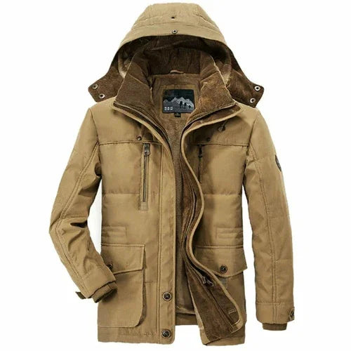 Mens Hooded Winter Parka Coat with Inner Fleece - Italiqo