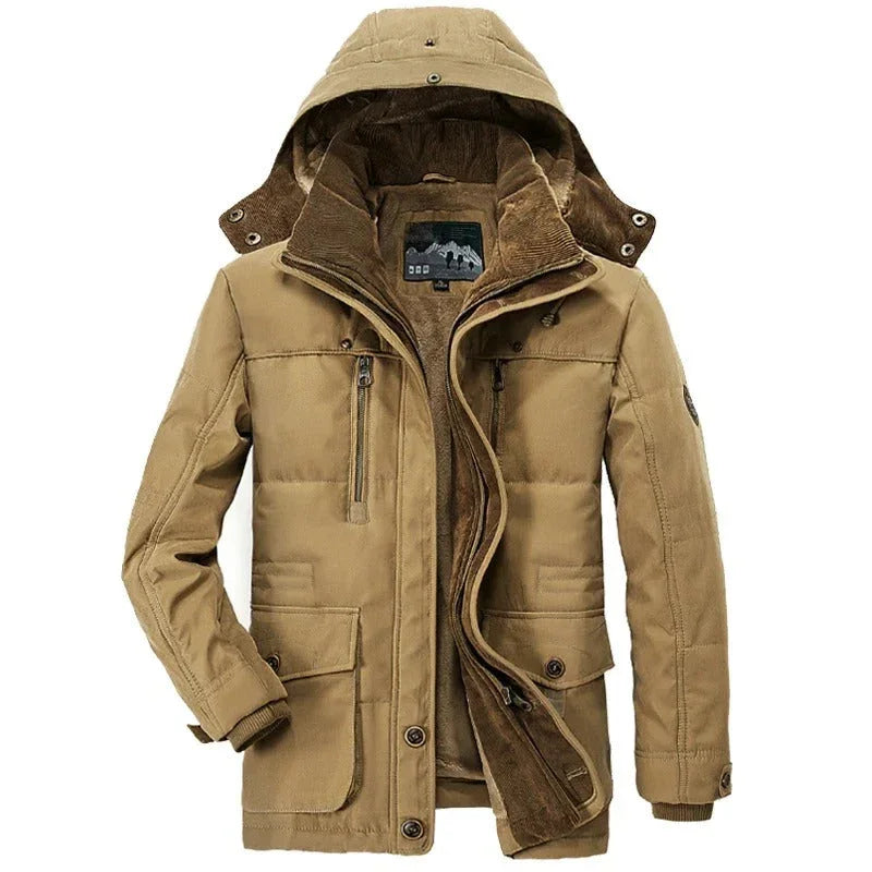 Mens Hooded Winter Parka Coat with Inner Fleece - Italiqo