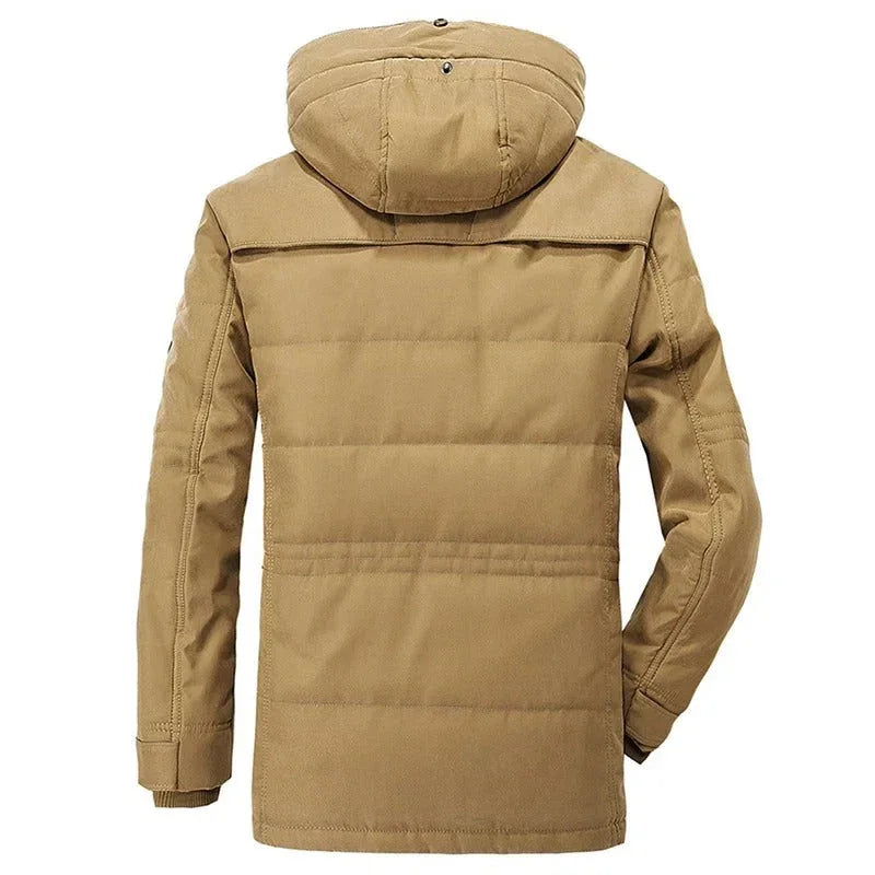 Mens Hooded Winter Parka Coat with Inner Fleece - Italiqo