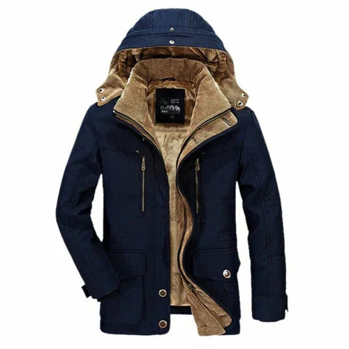 Mens Hooded Winter Parka Coat with Inner Fleece - Italiqo