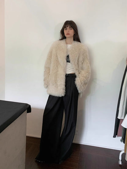 Sea of Love Accompaniment Casual Stand-Up Collar Tuscan Sheepskin - Italiqo