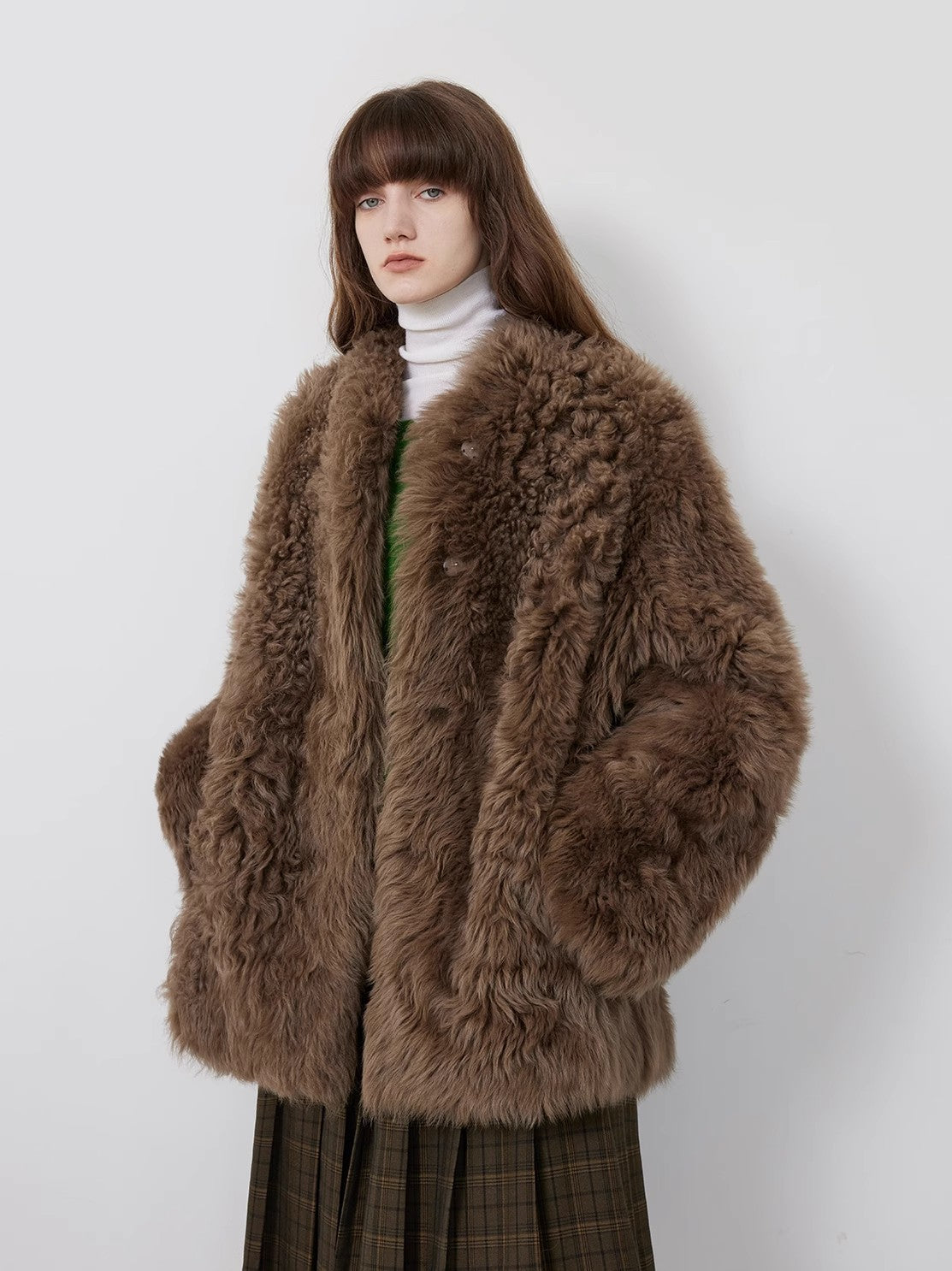 Sea of Love Accompaniment Casual Stand-Up Collar Tuscan Sheepskin - Italiqo