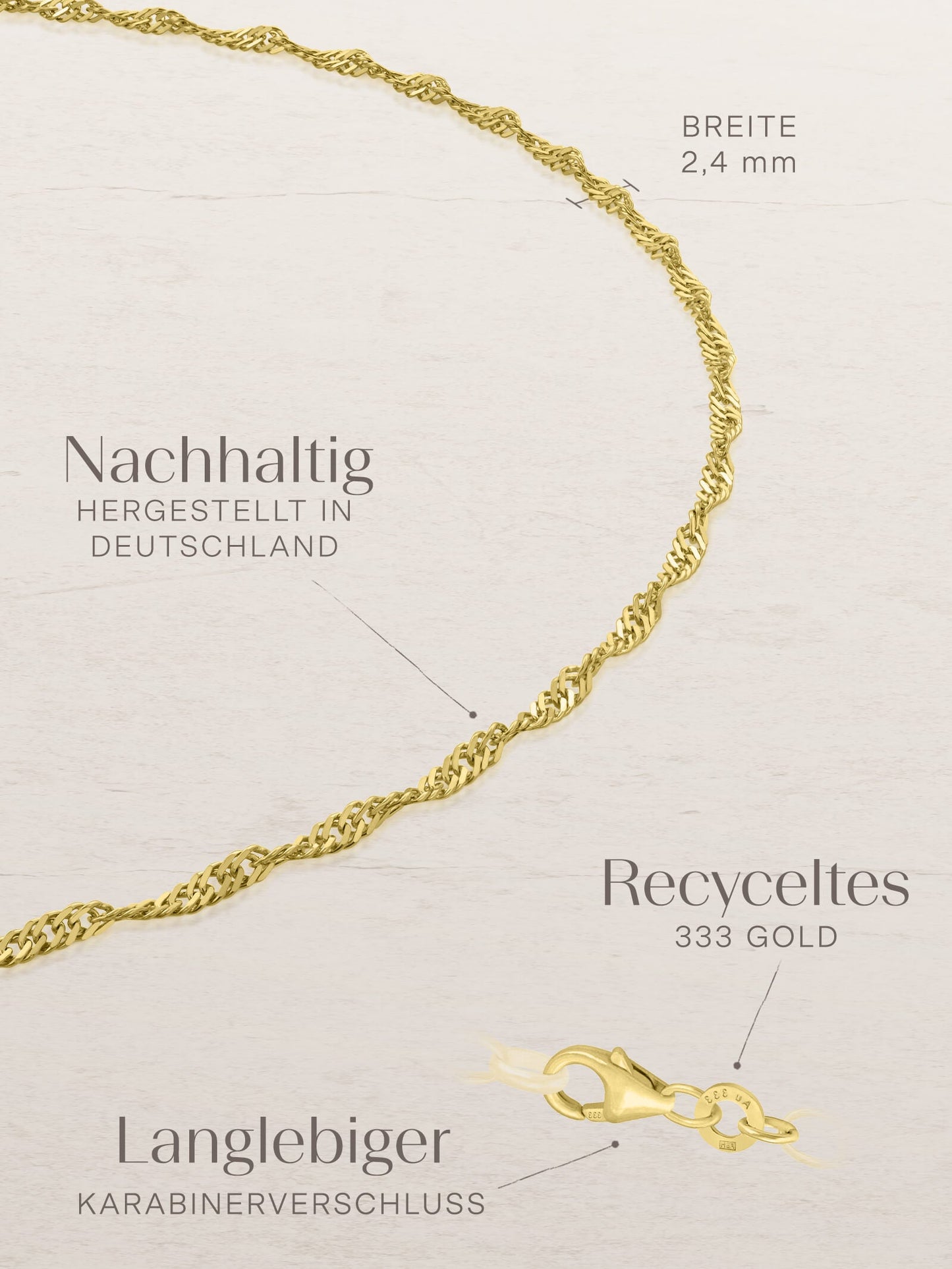 Fußkette Singapurkette SINGAPORE Original 8k Gold-3