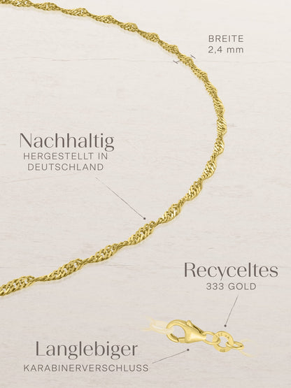 Fußkette Singapurkette SINGAPORE Original 8k Gold-3
