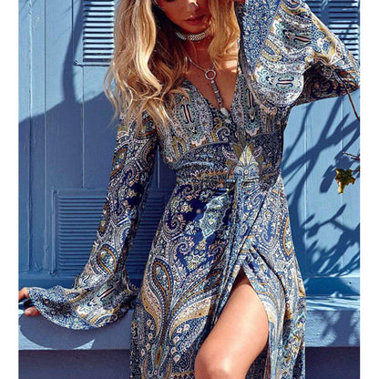 Women Summer Dress Boho Style Women Long Maxi Evening Party Dress Sexy Vintage - Italiqo