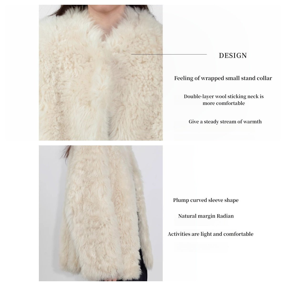 Sea of Love Accompaniment Casual Stand-Up Collar Tuscan Sheepskin - Italiqo