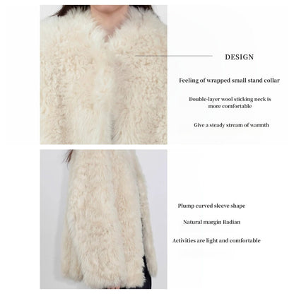 Sea of Love Accompaniment Casual Stand-Up Collar Tuscan Sheepskin - Italiqo