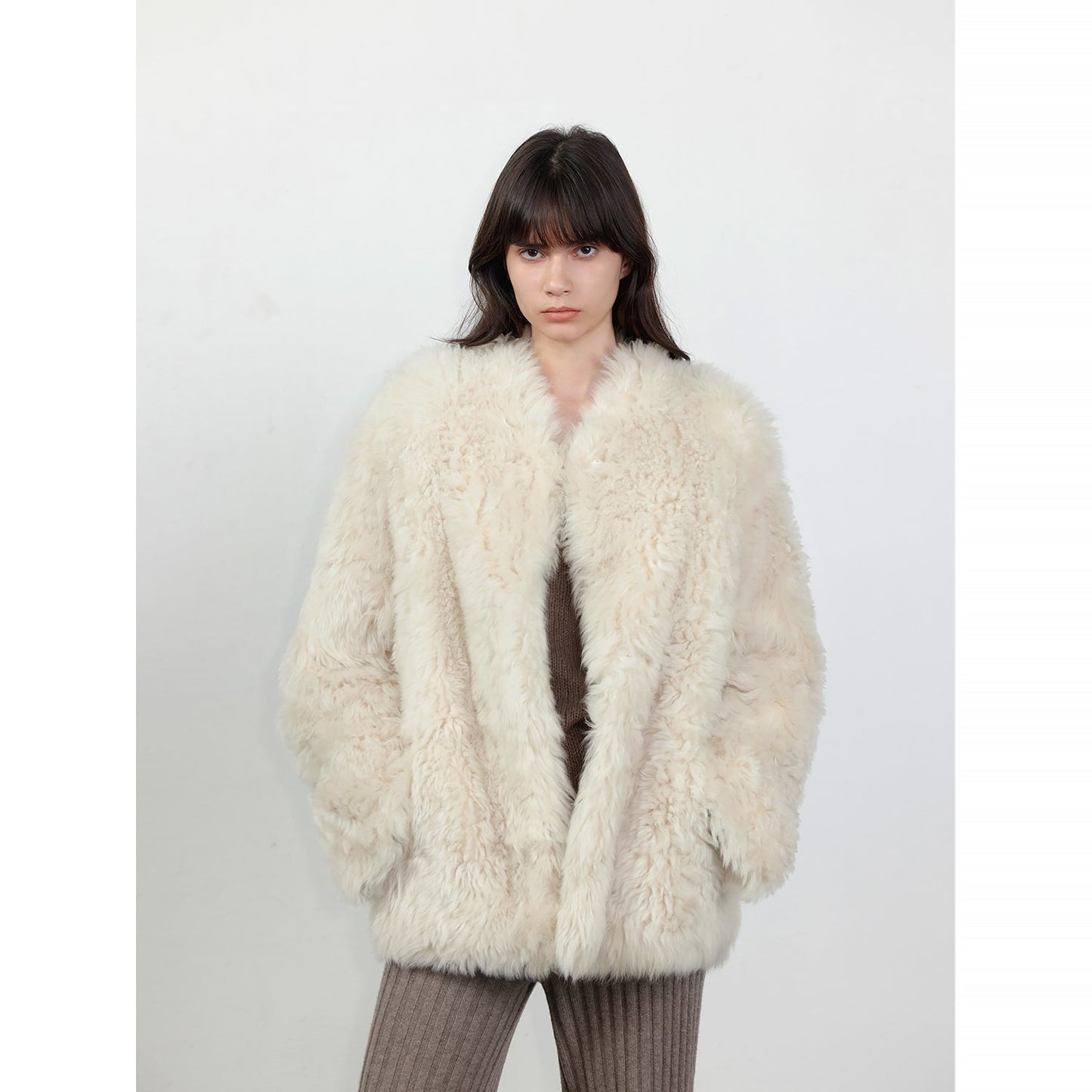 Sea of Love Accompaniment Casual Stand-Up Collar Tuscan Sheepskin - Italiqo