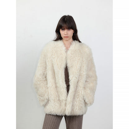Sea of Love Accompaniment Casual Stand-Up Collar Tuscan Sheepskin - Italiqo