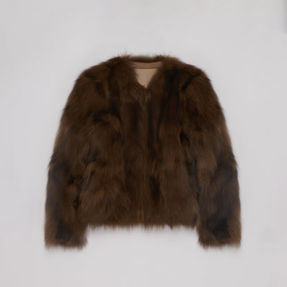 Reed Flower Finnish Fox Fur Coat - Italiqo