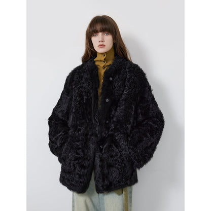 Sea of Love Accompaniment Casual Stand-Up Collar Tuscan Sheepskin - Italiqo