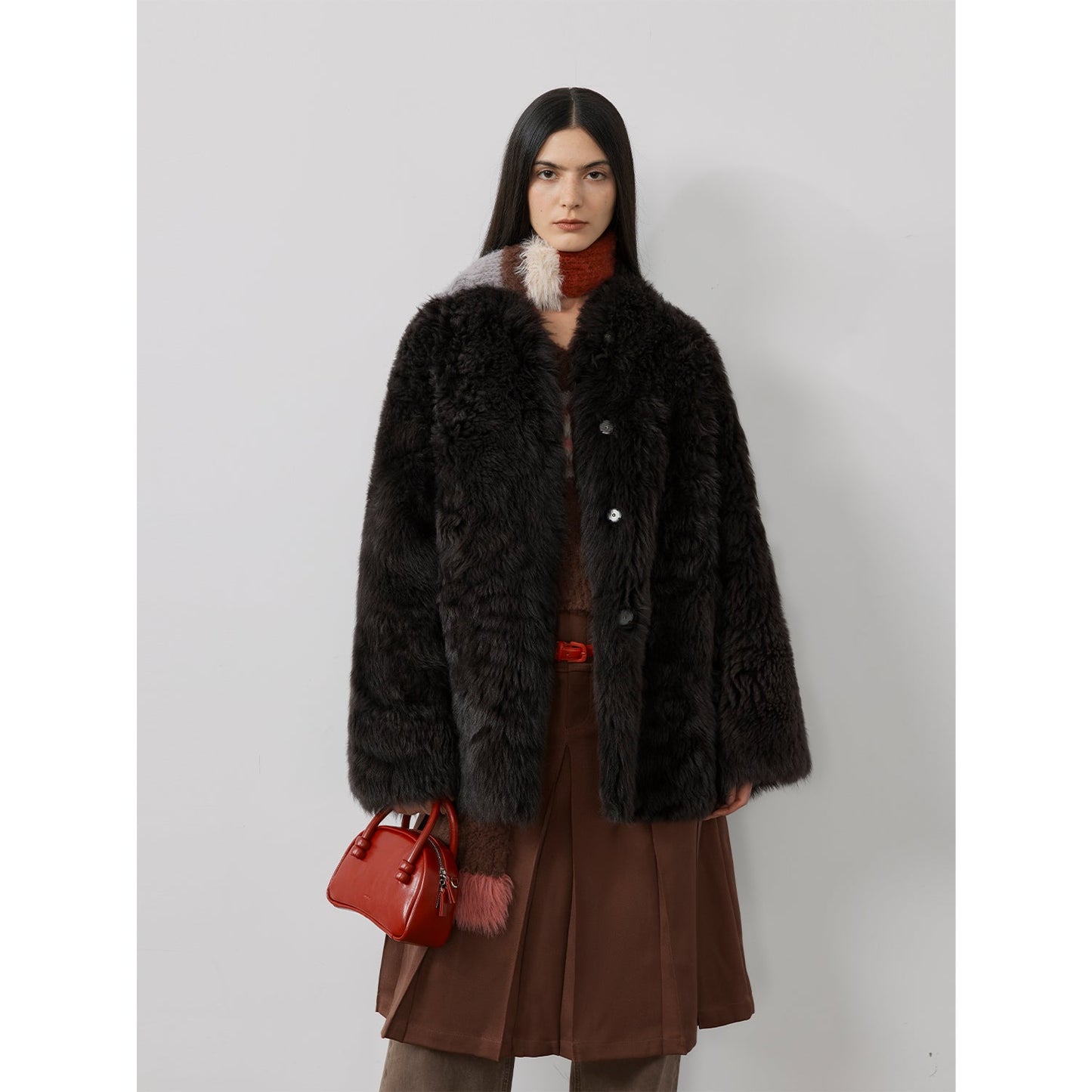 Sea of Love Accompaniment Casual Stand-Up Collar Tuscan Sheepskin - Italiqo