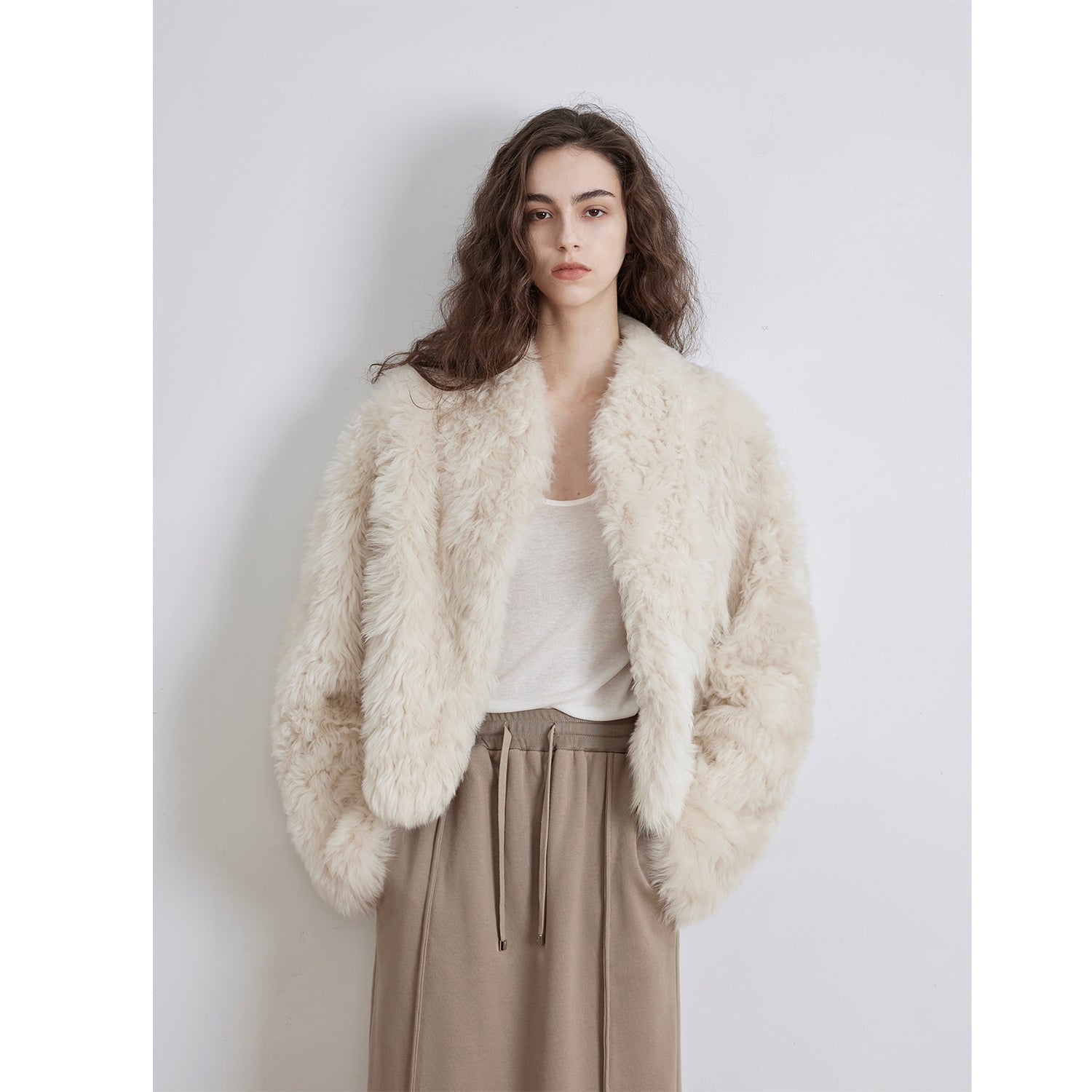 Sea of Love Accompaniment Casual Stand-Up Collar Tuscan Sheepskin - Italiqo