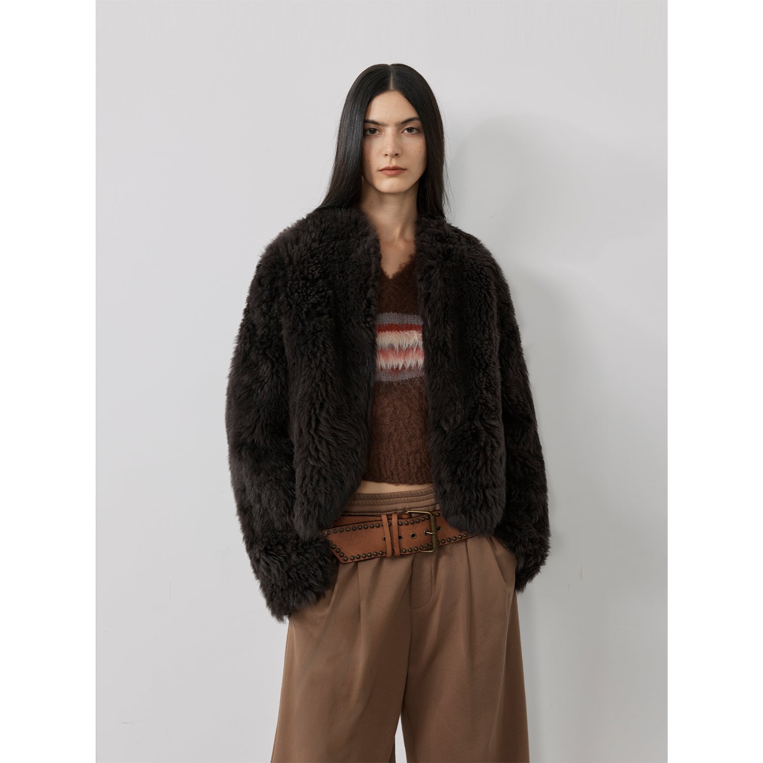 Sea of Love Accompaniment Casual Stand-Up Collar Tuscan Sheepskin - Italiqo