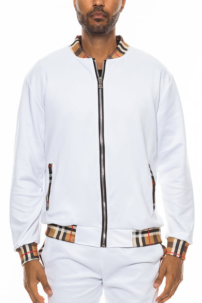 Checkered Plaid Design Track Jacket - Italiqo