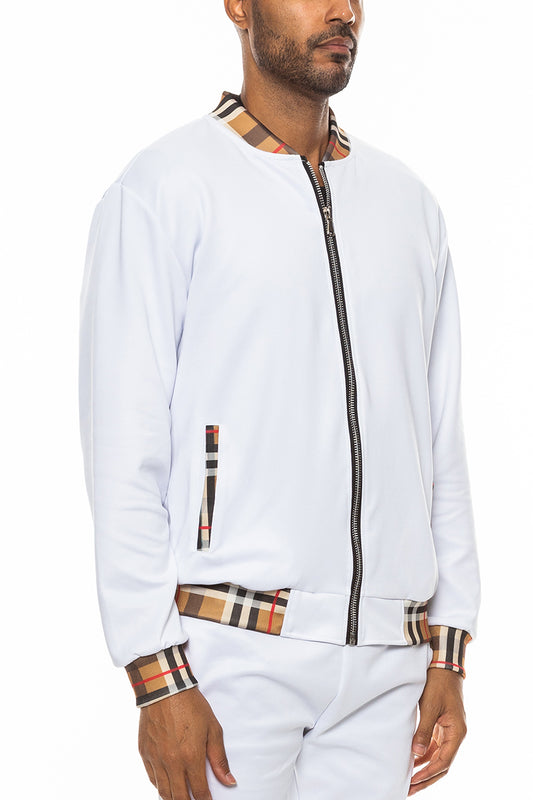Checkered Plaid Design Track Jacket - Italiqo