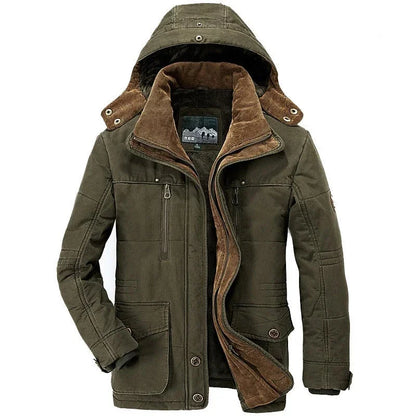 Mens Hooded Winter Parka Coat with Inner Fleece - Italiqo