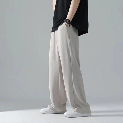 men's drape long pants, Korean version trend slim fit small foot casual pants, men's spring and autumn straight leg suit pants