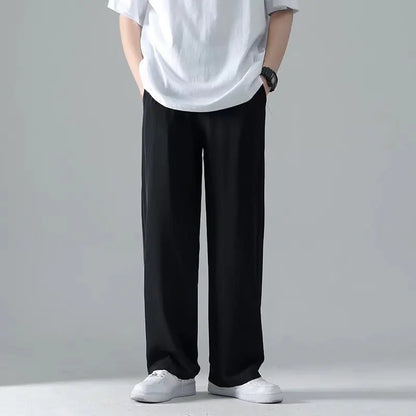 men's drape long pants, Korean version trend slim fit small foot casual pants, men's spring and autumn straight leg suit pants