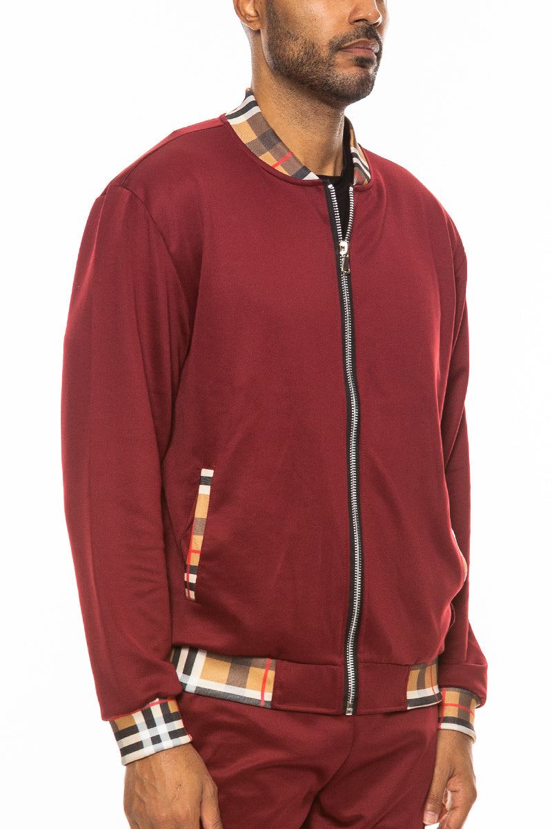 Checkered Plaid Design Track Jacket - Italiqo