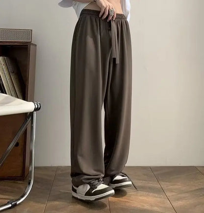 men's drape long pants, Korean version trend slim fit small foot casual pants, men's spring and autumn straight leg suit pants