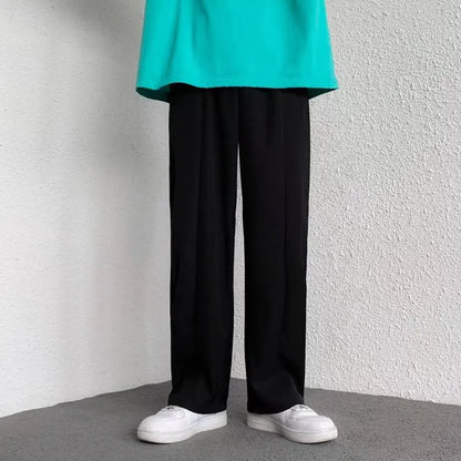 men's drape long pants, Korean version trend slim fit small foot casual pants, men's spring and autumn straight leg suit pants