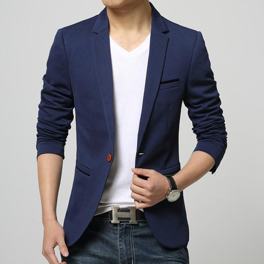 Mens One Button Slim Fit Blazer - Italiqo
