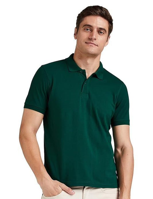 SJNX Men's Solid Cotton Rich Polo T Shirt | Collar Tshirts | Half - Italiqo
