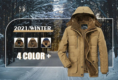 Mens Hooded Winter Parka Coat with Inner Fleece - Italiqo